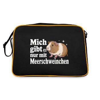 Guinea Pig Shorthair Longhair Crested Dogs - Retro Bag - black/gold - Back