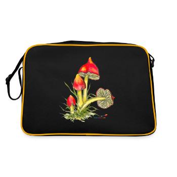 Blackening sapling (Hygrocybe conica) - Retro Bag - black/gold - Back
