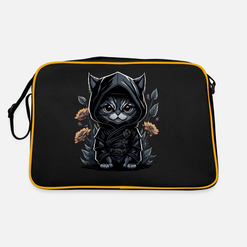 Erlebe Abenteuer mit der Ninja-Katze Retro Tasche