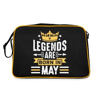 The legends are born in May birthday in May - Retro Tasche - Schwarz/Gold - Hinten