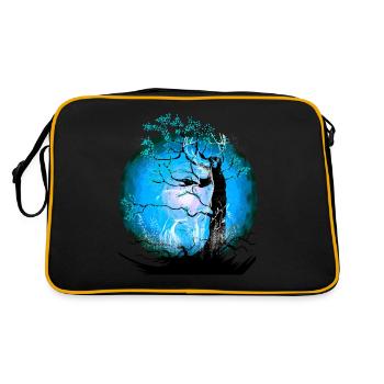 Tree, Nature, Deer, Deer, Forest Animals, Wild Roebuck - Retro Bag - black/gold - Back