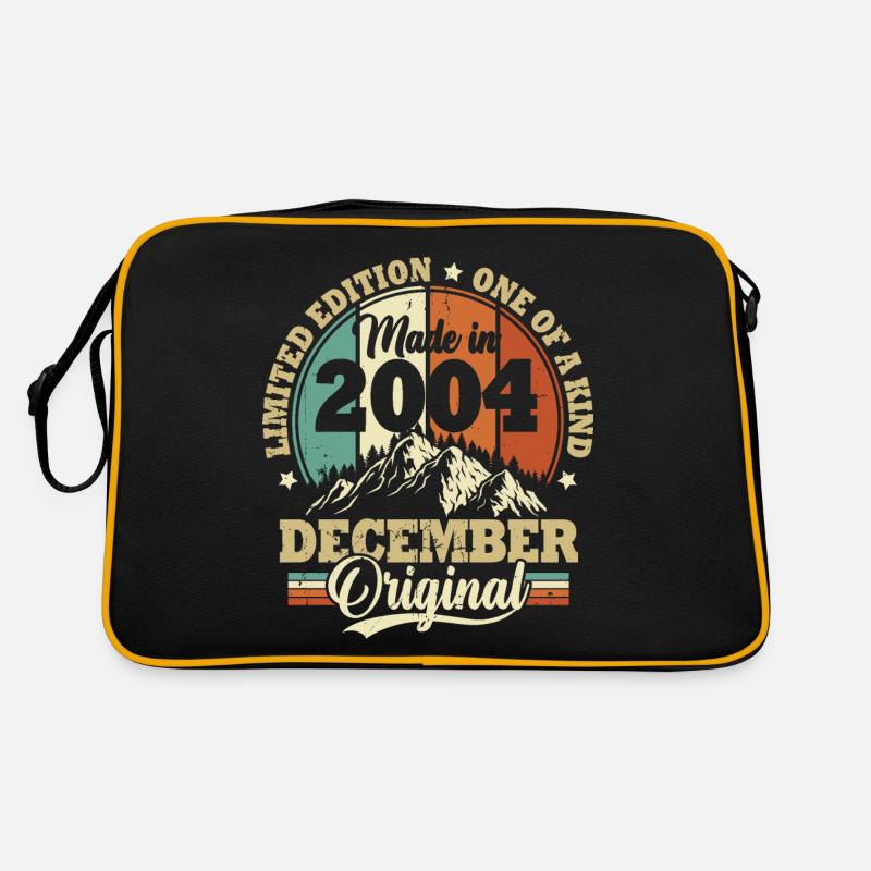 Geburtstagsgeschenk Dezember 2004 Vintage Retro - Retro Tasche - Schwarz/Gold