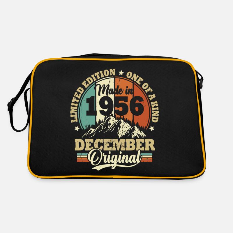 Geburtstagsgeschenk Dezember 1956 Vintage Retro - Retro Tasche - Schwarz/Gold