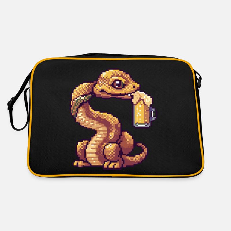 Snake Cobra Pixel Beer Retro Bag