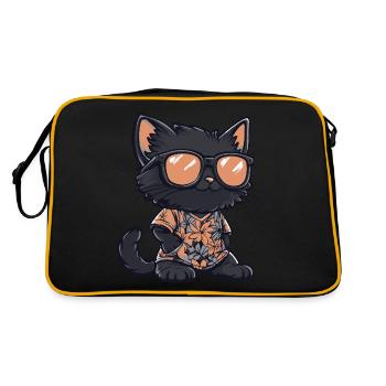 Cat Comic Funny Summer - Retro Bag - black/gold - Back