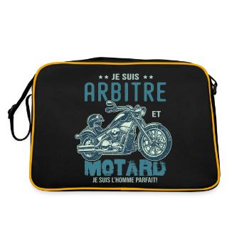 motard le meilleur arbitre le meilleur - Sac Retro - noir/or - Dos