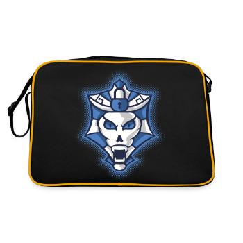Halloween Blue and White Monster Shield - Retro Bag - black/gold - Back