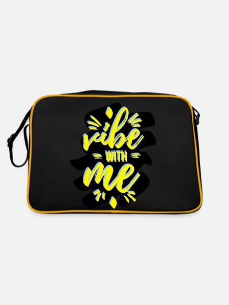 Vibe with me - Retro Tasche - Schwarz/Gold - Hinten