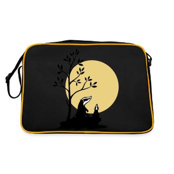 Badgers in the moonlight - Retro Bag - black/gold - Back