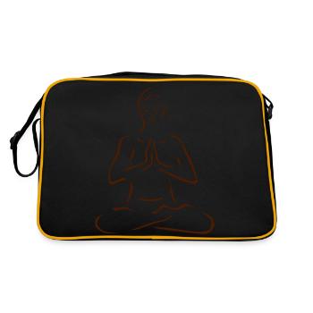 Meditation - Retro Tasche - Schwarz/Gold - Hinten