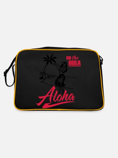 Aloha - do the Hula - Retro Tasche - Schwarz/Gold - Hinten