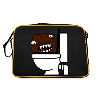 toilet toilet shit shit wc dangerous baz - Retro Bag - black/gold - Back