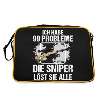Sniper - sniper löst alle - Retro Tasche - Schwarz/Gold - Hinten