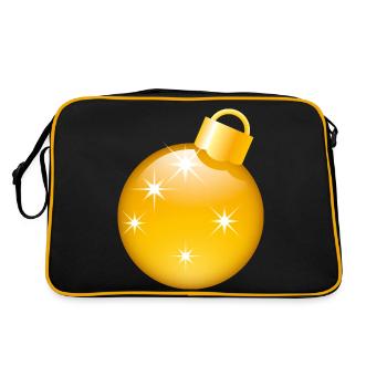 Smiley Christmas bauble - Retro Tasche - Schwarz/Gold - Hinten
