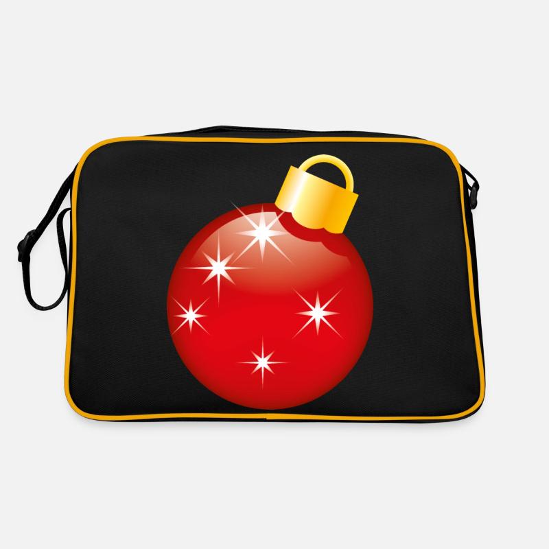 Smiley Christmas bauble - Retro Tasche - Schwarz/Gold