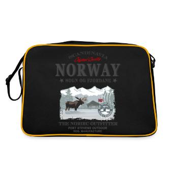 Norway Moose - Retro Tasche - Schwarz/Gold - Hinten