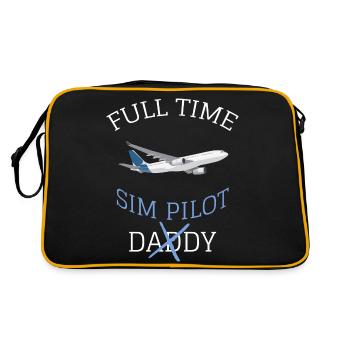 Simulateur de vol Simmer Simulation MSFS Cadeau - Sac Retro - noir/or - Dos