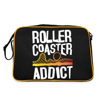 Roller Coaster Addict - Retro Tasche - Schwarz/Gold - Hinten