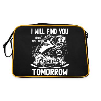 I Will Find You and We Wll Go Fishing - Retro Bag - black/gold - Back