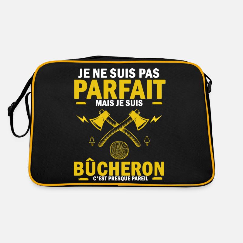 pas parfait mais bucheron , bûcheron - Sac Retro - noir/or