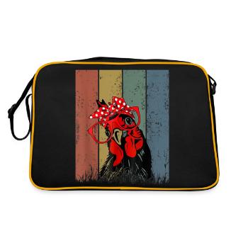 Fille douce poulet avec bandana lunettes bandeau - Sac Retro - noir/or - Dos
