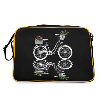 Vélo avec fleur cycliste cycliste - Sac Retro - noir/or - Dos