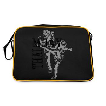 Boxing Fighting Muay Thai - Retro Tasche - Schwarz/Gold - Hinten