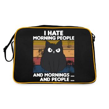 Les gens du matin disent Chat Fun Shirt - Sac Retro - noir/or - Dos