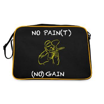 No Pain (t) (no) Gain - Retro Tasche - Schwarz/Gold - Hinten