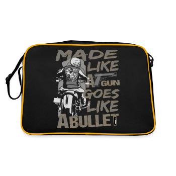Motorcycle Biker Chopper Custom Bike - Retro Bag - black/gold - Back