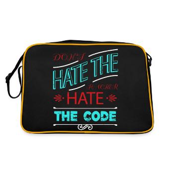 happy funny quote analyst funny joke humor coding - Retro Bag - black/gold - Back