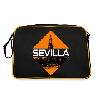 Séville Espagne Ville Skyline Accueil Amour Vacances - Sac Retro - noir/or - Dos
