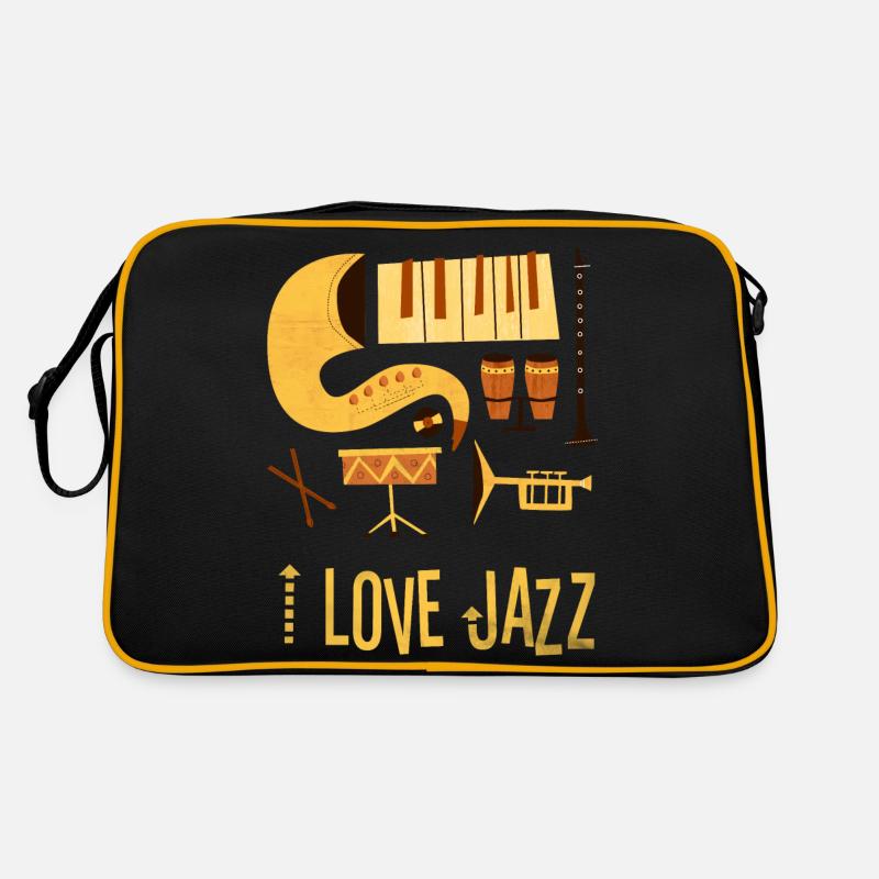 i love jazz instruments drawing surface 1 Retro Bag