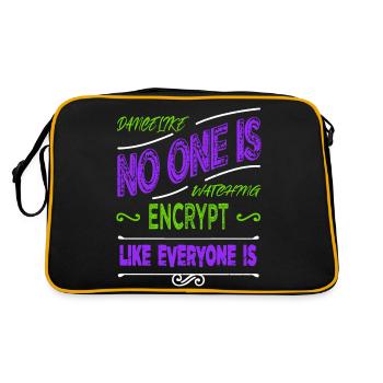 happy anonymous hacker awesome bday gamer - Retro Tasche - Schwarz/Gold - Hinten