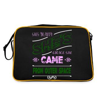 alien aimant les enfants présentent des extraterrestres - Sac Retro - noir/or - Dos