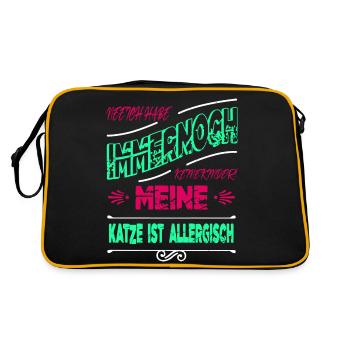 witzig spruch seekatze bday perserkatze lustig - Retro Tasche - Schwarz/Gold - Hinten