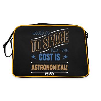 birthday gift space ship astrophysics night sky - Retro Bag - black/gold - Back