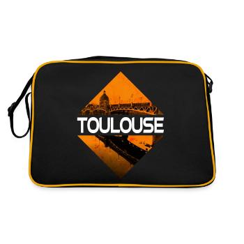 Toulouse France City Skyline Accueil Amour - Sac Retro - noir/or - Dos