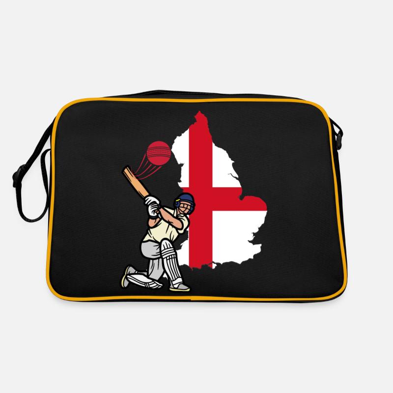 Match de cricket - Angleterre de cricket - Engalnd flag - Sac Retro - noir/or