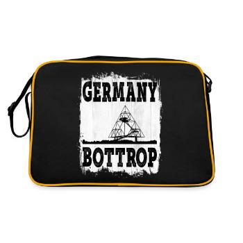 Bottrop Allemagne City Skyline Tétraèdre - Sac Retro - noir/or - Dos