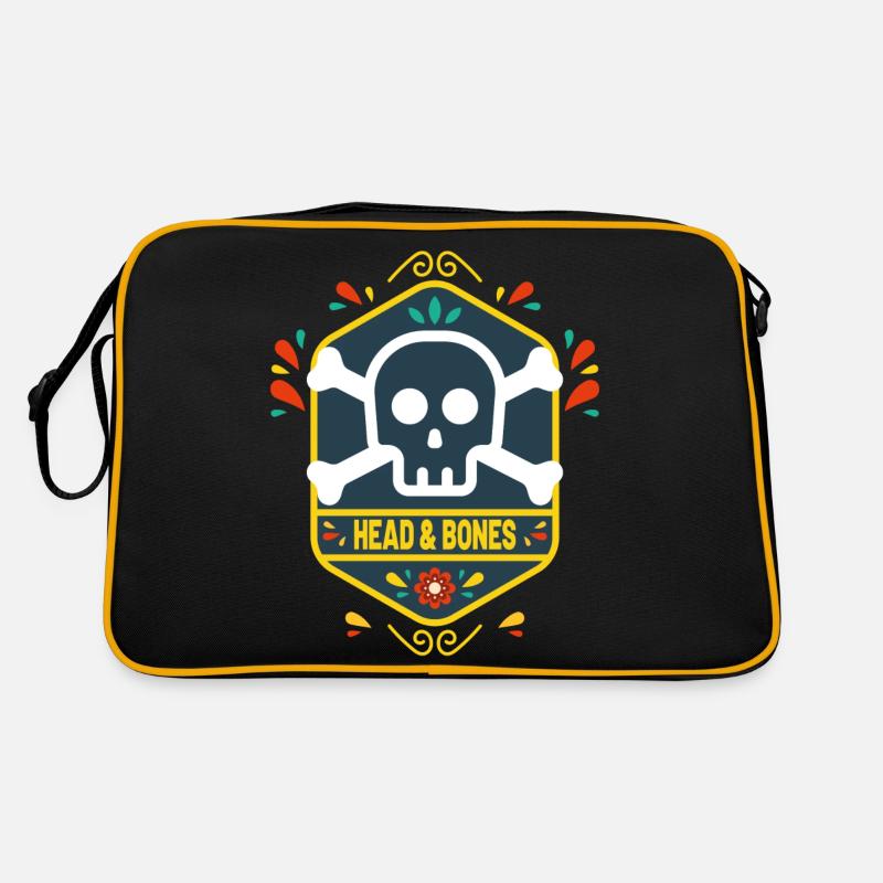 Head and bones flower Retro Bag