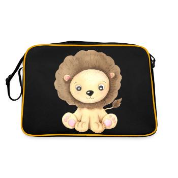 Mignon Lion Bébé Afrique Savannah Safari Roi Lion - Sac Retro - noir/or - Dos