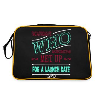space ship funny quote birthday gift - Retro Bag - black/gold - Back
