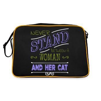 awesome cat lover pet lover persian joke love - Retro Tasche - Schwarz/Gold - Hinten