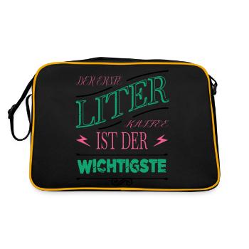 fatigué drôle tasse de café geek mug cadeau - Sac Retro - noir/or - Dos