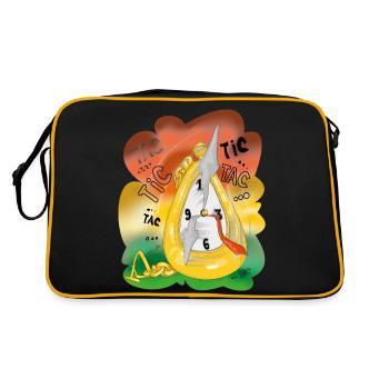 Taschenuhr - Retro Tasche - Schwarz/Gold - Hinten