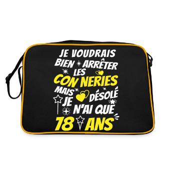 conneries 78 ans / humour anniversaire 78 ans - Sac Retro - noir/or - Dos