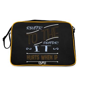 statement programming humor hacker fans - Retro Bag - black/gold - Back