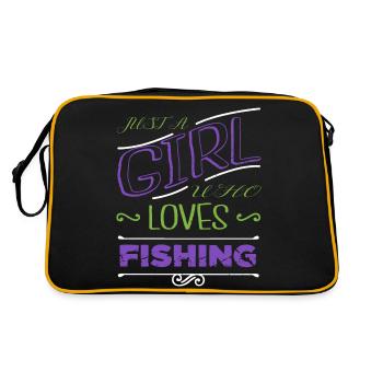 present fish hook trout clown fish tshirts - Retro Bag - black/gold - Back