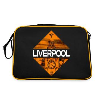 Liverpool Angleterre UK City Skyline Accueil Amour - Sac Retro - noir/or - Dos